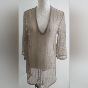 Elegant Tan Knit Women's Top